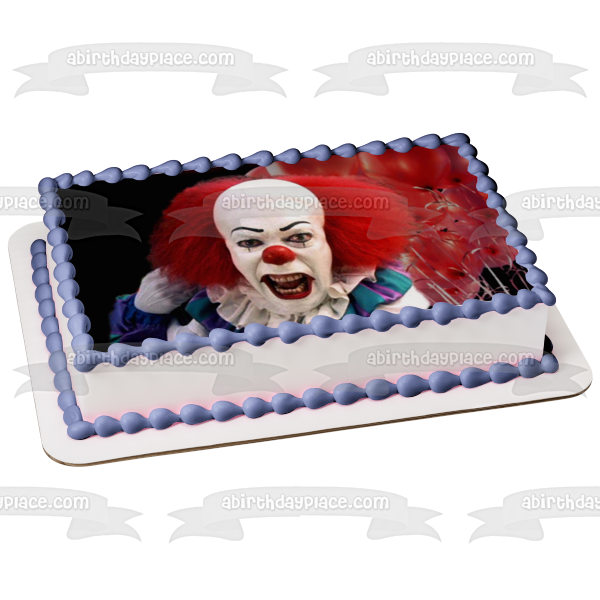 It with Balloons Edible Cake Topper Image ABPID54971