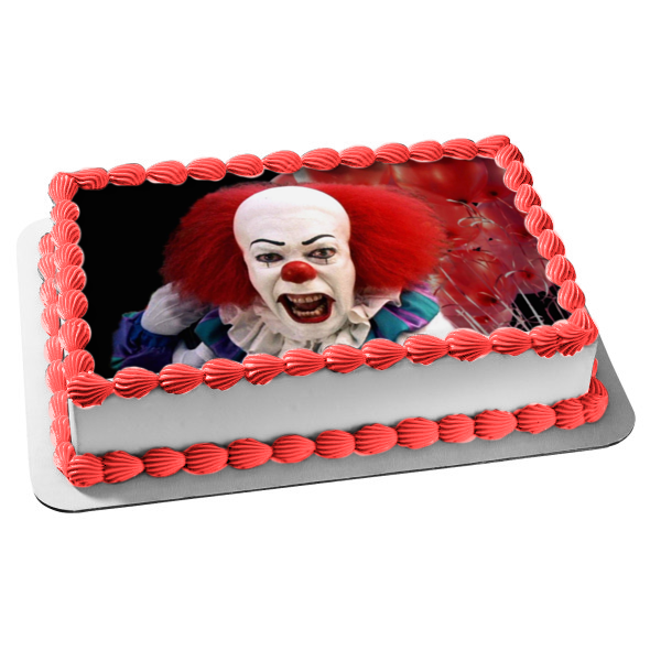 It with Balloons Edible Cake Topper Image ABPID54971