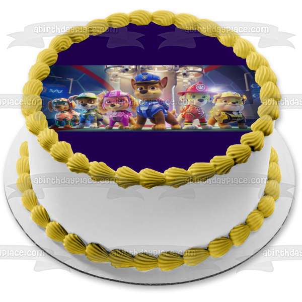 Paw Patrol: La película Zuma Rocky Skye Chase Marshall Rubble Adorno comestible para tarta Imagen ABPID54627 