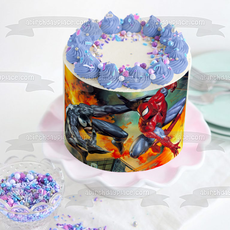 Imagen comestible para decoración de tarta de Spider-Man, Venom Fire, ABPID01690 