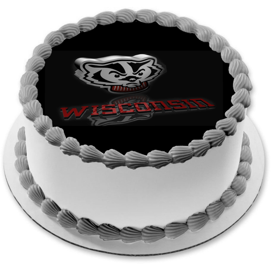 University of Wisconsin Bucky Badger Edible Cake Topper Image ABPID00057