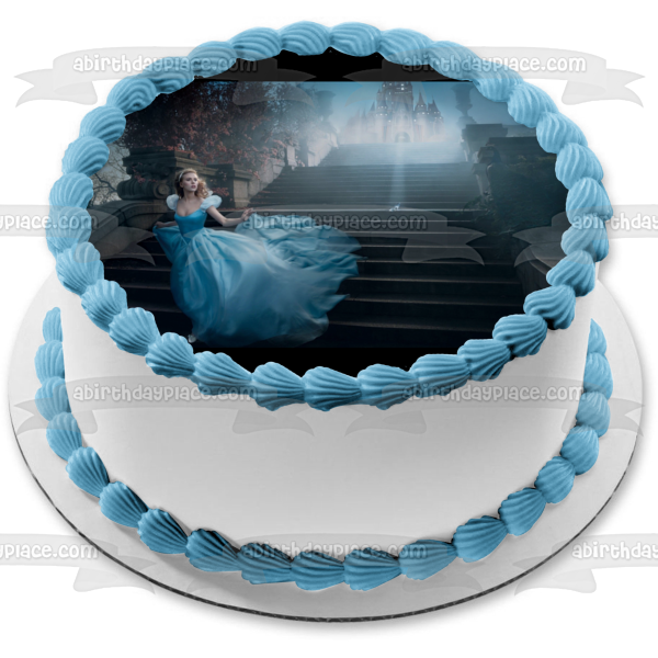 Cinderella Running Down the Stairs Edible Cake Topper Image ABPID00106