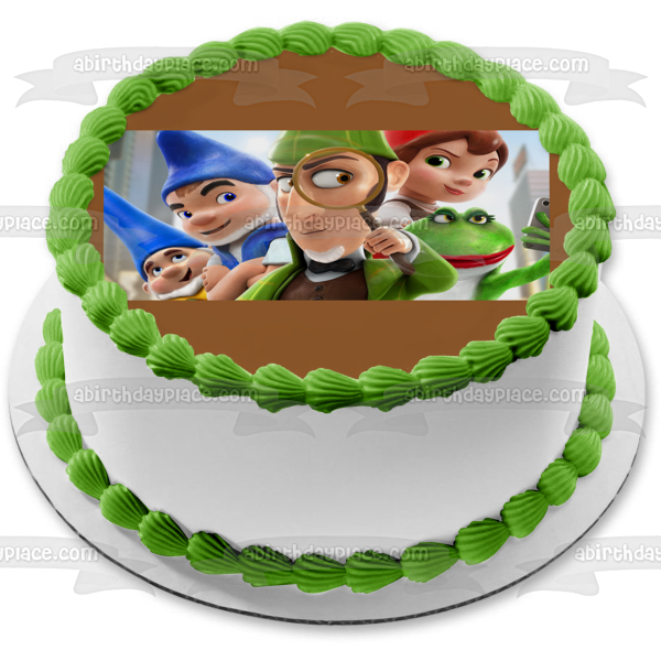 Sherlock Gnomes Gnomeo &amp; Juliet 2 Lady Blubury y Nanette Imagen comestible para decoración de tarta ABPID00113 