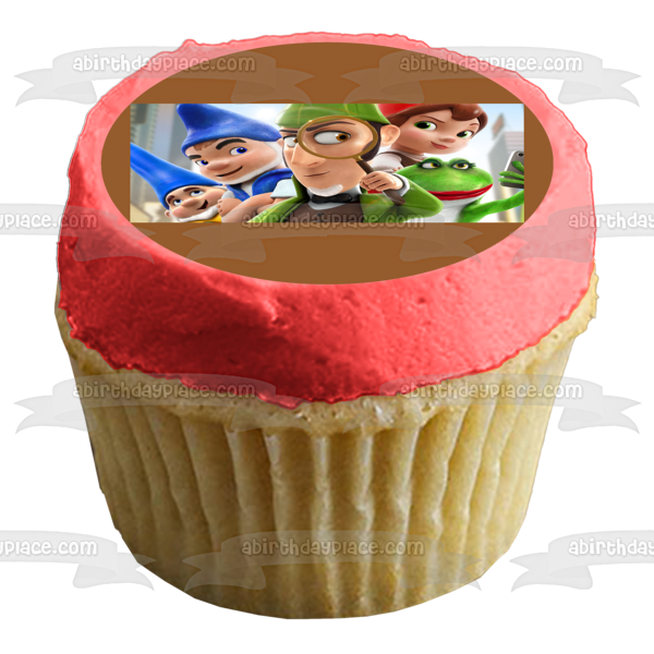 Sherlock Gnomes Gnomeo &amp; Juliet 2 Lady Blubury y Nanette Imagen comestible para decoración de tarta ABPID00113 