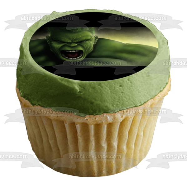 The Avengers The Hulk Angry Bruce Banner Face Edible Cake Topper Image ABPID00186