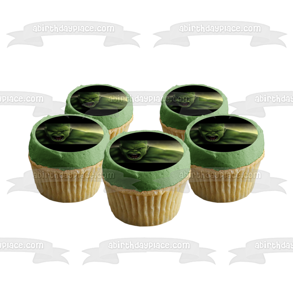 The Avengers The Hulk Angry Bruce Banner Face Edible Cake Topper Image ABPID00186