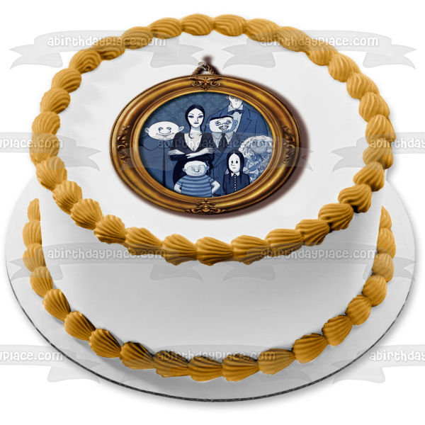 Imagen comestible para tarta de la familia Addams Gomez Wednesday Morticia Uncle Fester ABPID00205 