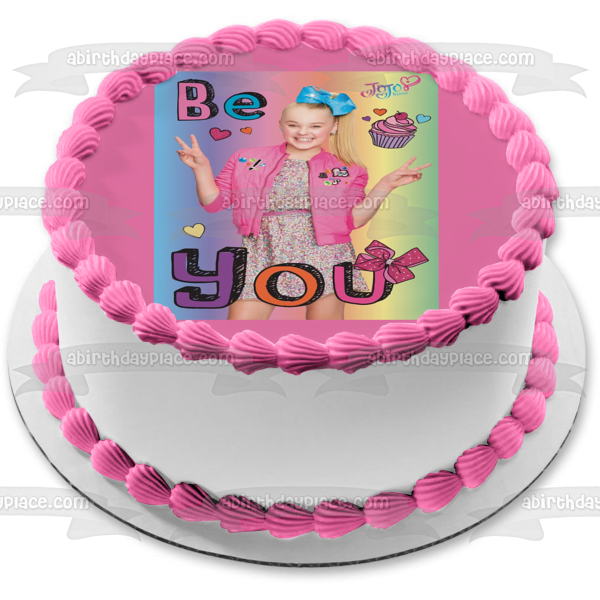 Jo Jo Siwa Be You Cupcakes Corazones Adorno comestible para tarta Imagen ABPID00195 