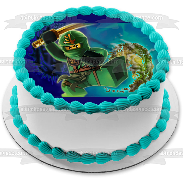 Ninjago verde Lloyd Garmadon espada comestible decoración para tarta imagen ABPID00199 