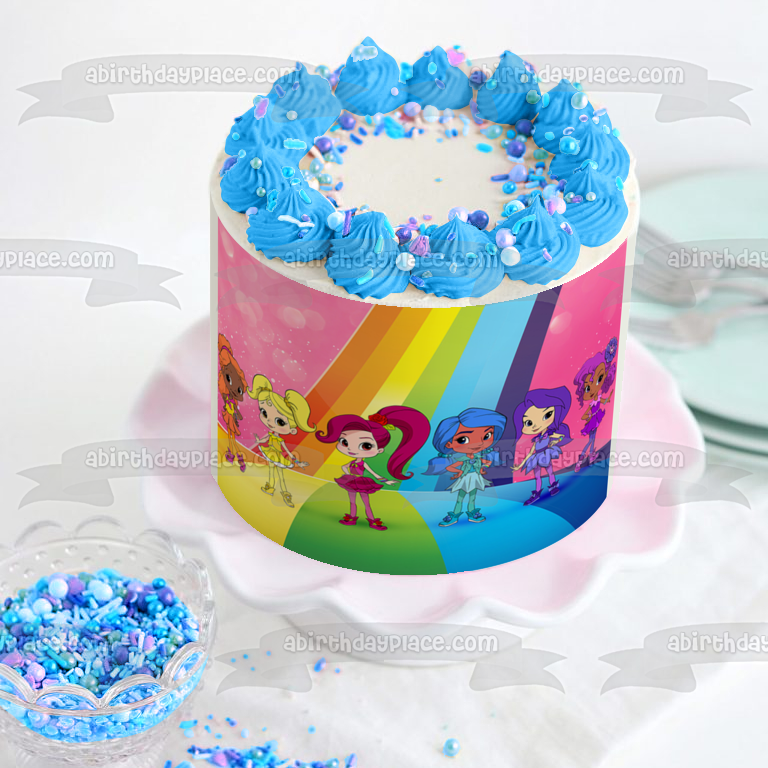 Rainbow Rangers Rosie Redd Bonnie Blueberry Indigo Allfruit Anna Banana Mandarin Orange Pepper Mintz Lavender Laviolette Edible Cake Topper Image ABPID00217