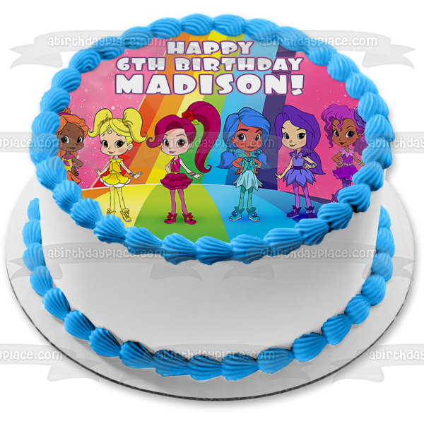 Rainbow Rangers Rosie Redd Bonnie Blueberry Indigo Allfruit Anna Banana Mandarin Orange Pepper Mintz Lavender Laviolette Edible Cake Topper Image ABPID00217