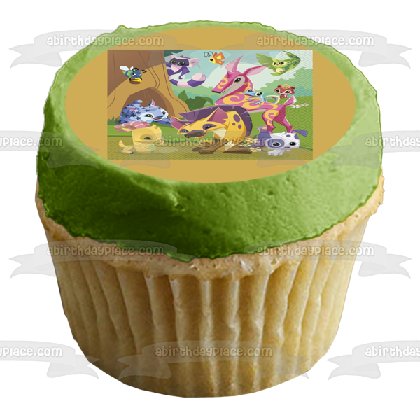 Adorno comestible para tarta con varios personajes de Animal Jam, imagen ABPID00228 