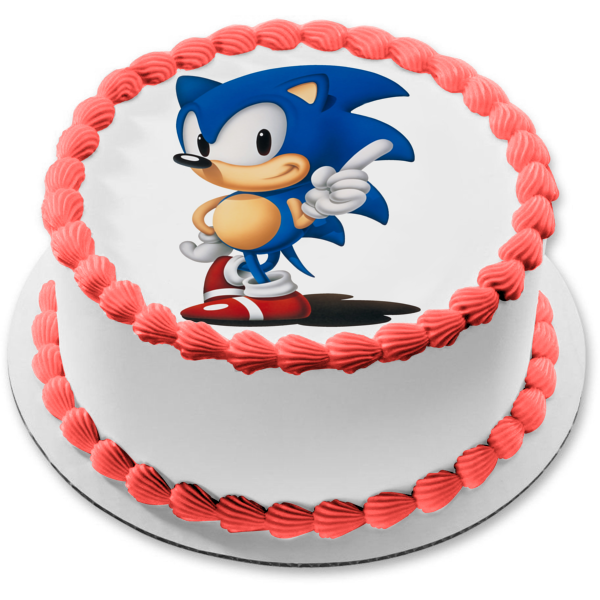 Sonic the Hedgehog - Adorno comestible para tarta con el dedo señalador, imagen ABPID00300 