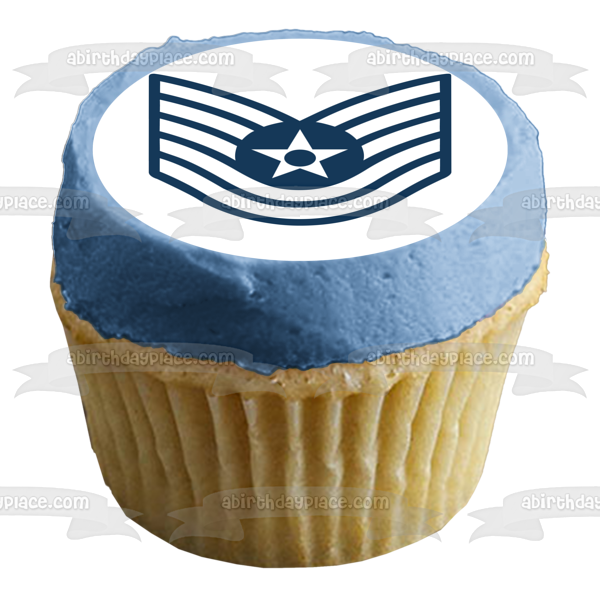 Imagen comestible para tarta con logotipo de aviador senior de la Fuerza Aérea ABPID00305 