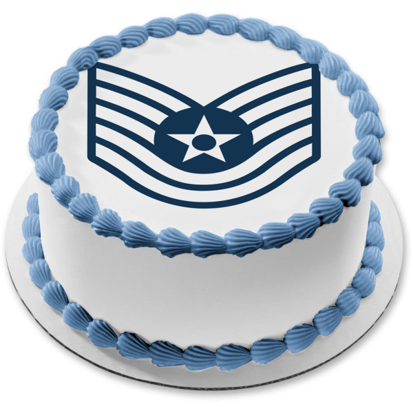 Imagen comestible para tarta con logotipo de aviador senior de la Fuerza Aérea ABPID00305 