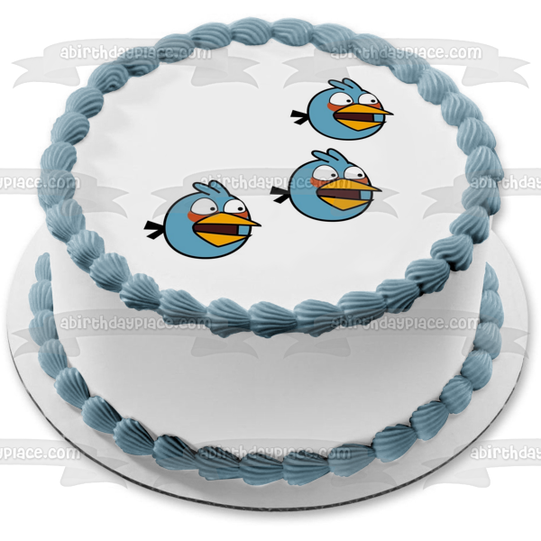 Angry Birds Blue Birds Flying Edible Cake Topper Image ABPID00341