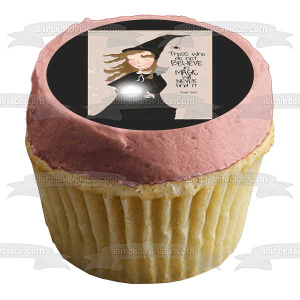 Witch Cat Crystal Ball Those Who Do Not Believe In Magic Will Never Find It Edible Cake Topper Image ABPID00390