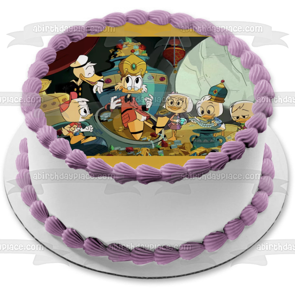 Ducktails Scrooge McDuck Huey Dewey y Louie Duck Imagen comestible para decoración de tarta ABPID00454 