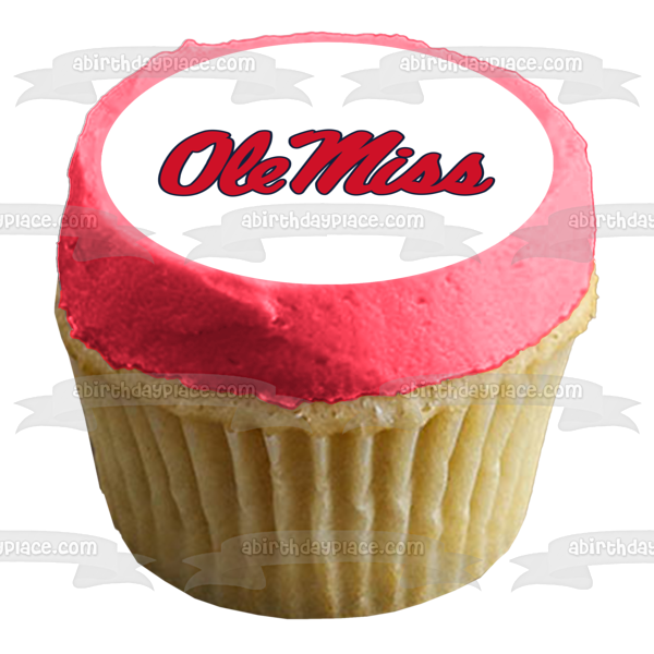 Imagen comestible para decoración de tarta con el logotipo de Ole Miss Rebels de la Universidad de Mississippi ABPID00423 