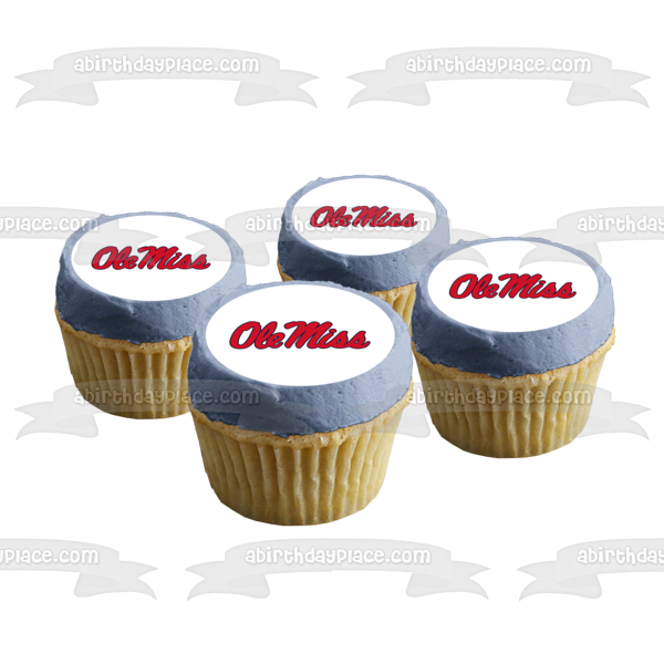 Imagen comestible para decoración de tarta con el logotipo de Ole Miss Rebels de la Universidad de Mississippi ABPID00423 