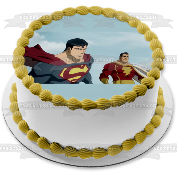 Superman and Shazam Edible Cake Topper Image ABPID00425