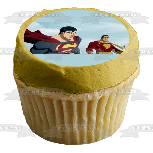 Superman and Shazam Edible Cake Topper Image ABPID00425