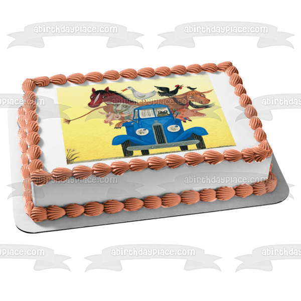 Little Blue Truck Alice Schertle Farm Animals Edible Cake Topper Image ABPID00466