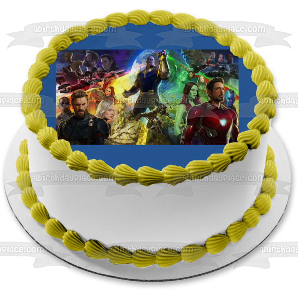 Infinity War Iron Man Thor Hulk Edible Cake Topper Image ABPID00438