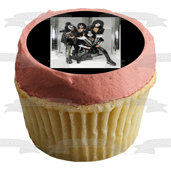 Kiss Gene Simmons Paul Stanley Ace Frehley y Peter Criss Imagen comestible para decoración de tarta ABPID00504 