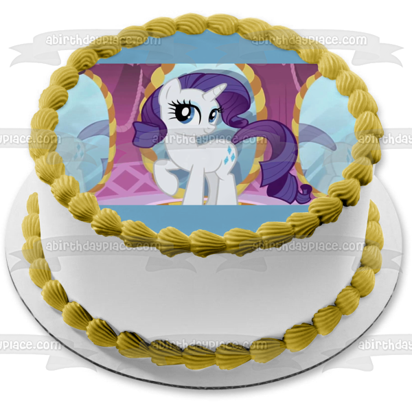 My Little Pony Rarity Edible Cake Topper Image ABPID00513