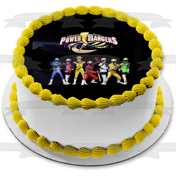 Imagen de decoración comestible para tarta de acero Ninja de Power Rangers ABPID00523 