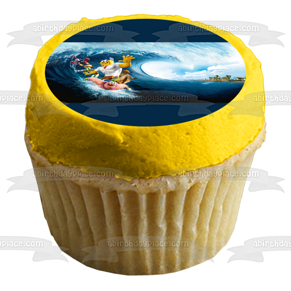 Bob Esponja Pantalones Cuadrados Patricio Sr. Cangrejo Calamardo Surfing Decoración comestible para tarta Imagen ABPID00540 