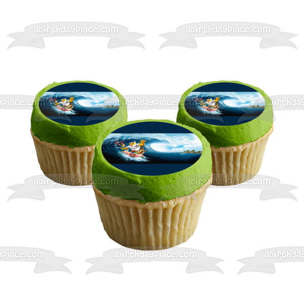 Bob Esponja Pantalones Cuadrados Patricio Sr. Cangrejo Calamardo Surfing Decoración comestible para tarta Imagen ABPID00540 