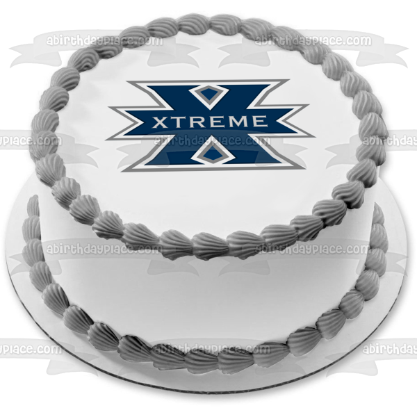 Xavier University Musketeers Football Logo Edible Cake Topper Image ABPID00567