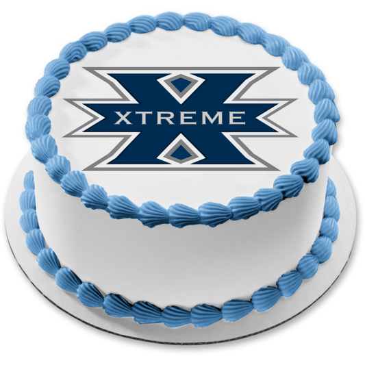 Xavier University Musketeers Football Logo Edible Cake Topper Image ABPID00567