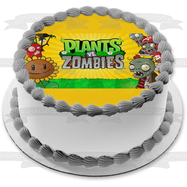 Plantas Vs Zombies Popcap Girasol Jalapeño Planter Fútbol Zombie Decoración comestible para tarta Imagen ABPID00605 