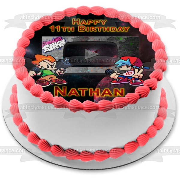 Friday Night Funkin Boyfriend Girlfriend Edible Cake Topper Image ABPID55093