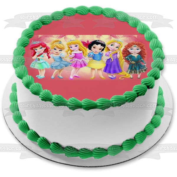 Baby Princesses Snow White Ariel Aurora and Meridia Edible Cake Topper Image ABPID00699