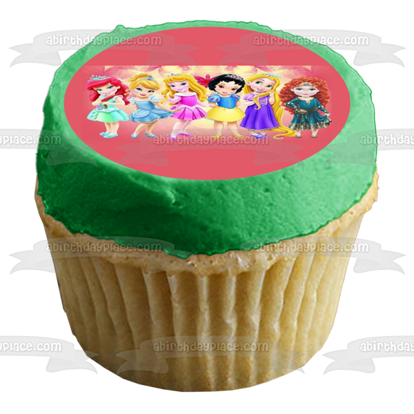 Baby Princesses Snow White Ariel Aurora and Meridia Edible Cake Topper Image ABPID00699