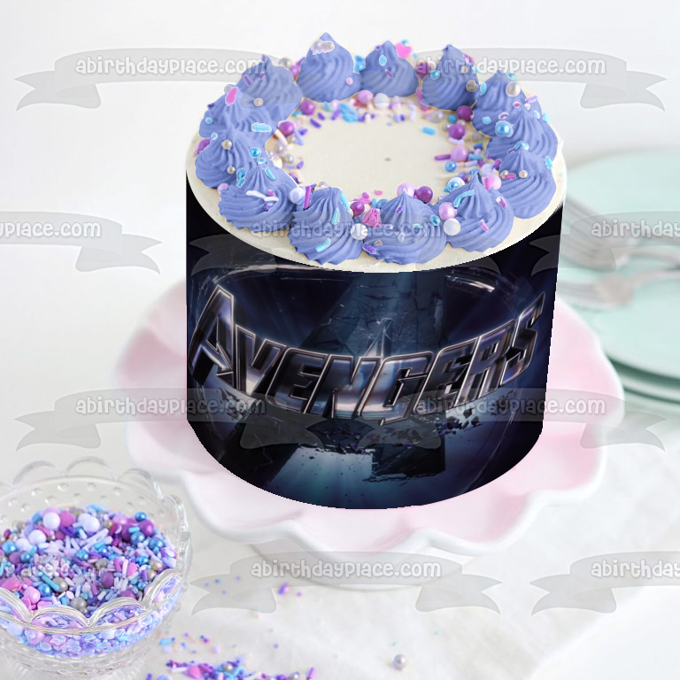 Imagen comestible para decoración de tarta con el logotipo de Avengers Endgame ABPID00683 