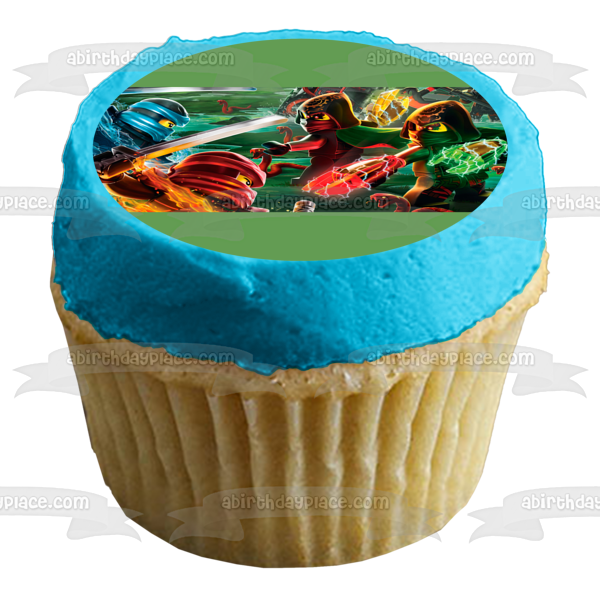 LEGO Ninjago Fight Scene Edible Cake Topper Image ABPID00731