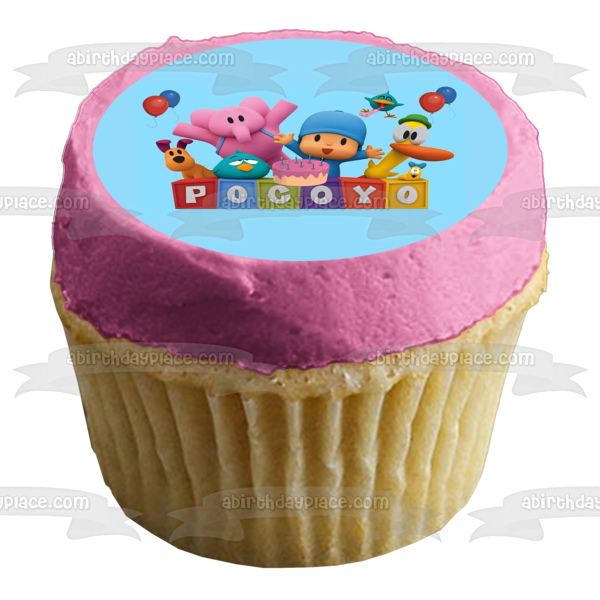 Imagen comestible para tarta de cumpleaños de Pocoyó, Pato Elly Loula, ABPID00762 