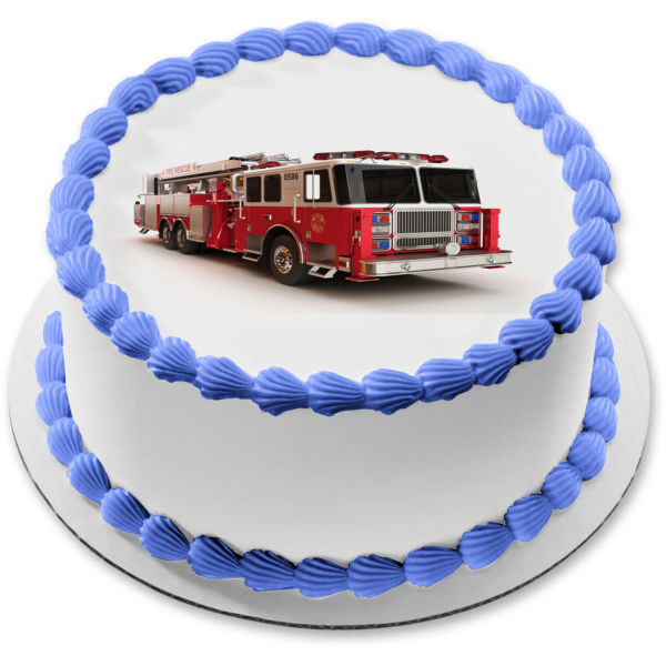 Sugar Paste Fondant Icing Fire Engine Style Personalised Cake Topper | eBay