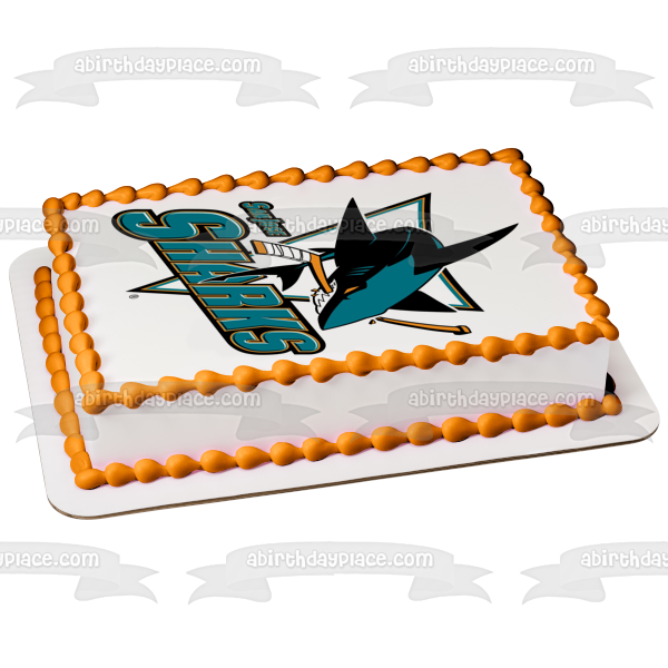 San Jose Sharks Ice Hockey Team Logo Edible Cake Topper Image ABPID00740