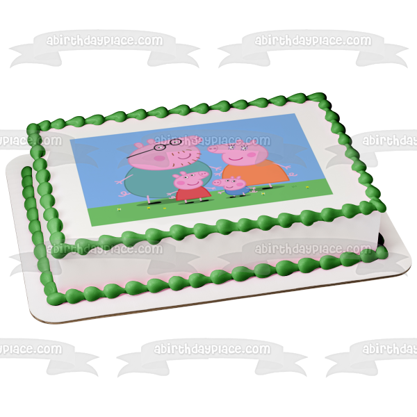 Peppa Pig Mamá Papá George Adorno comestible para tarta Imagen ABPID00802 