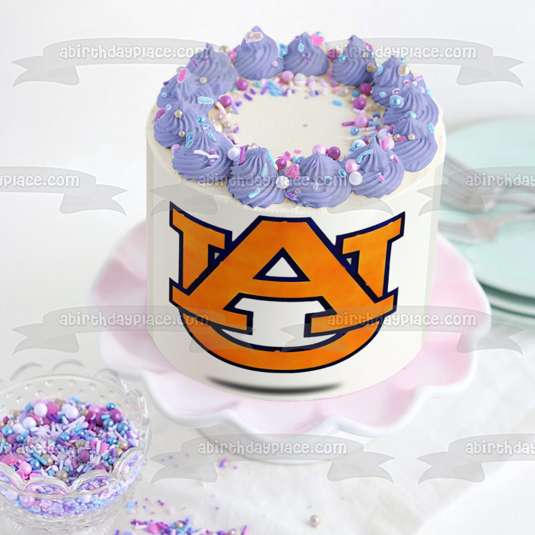 Auburn University Logo NCAA Edible Cake Topper Image ABPID00791