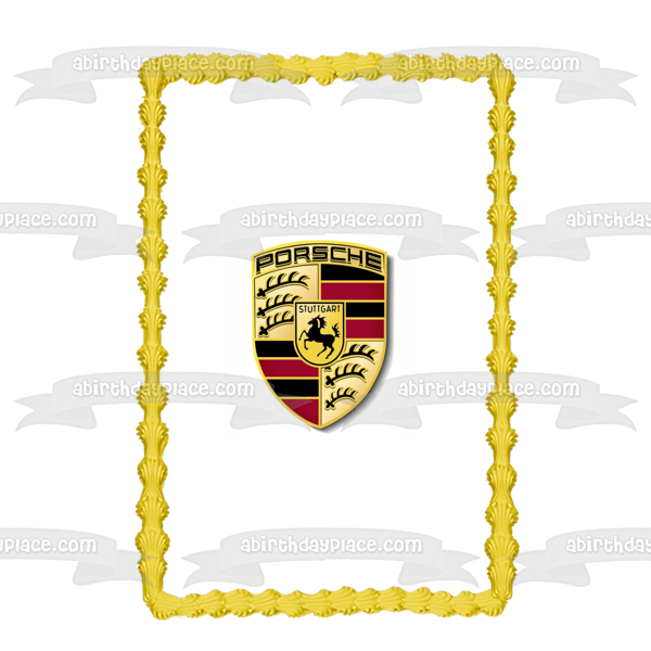 Imagen comestible para decoración de tarta con el logotipo de Porsche Stuttgart ABPID11558 