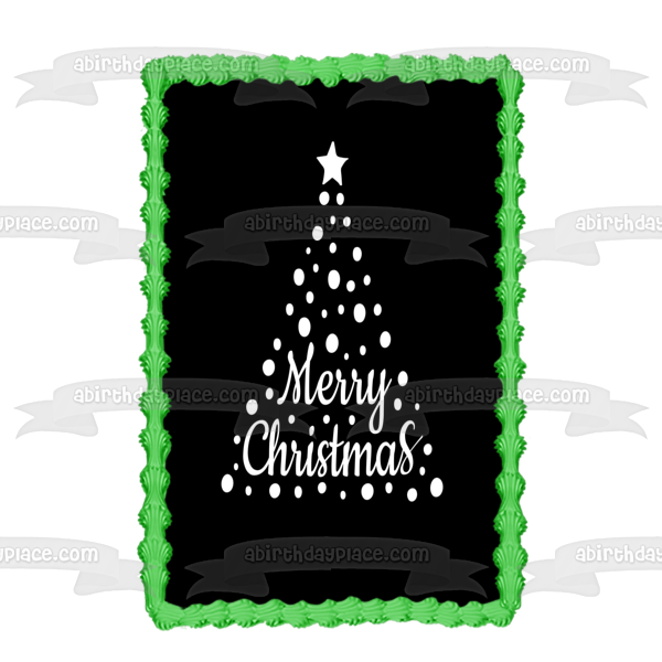 Merry Christmas Black and White Snowflakes Edible Cake Topper Image AB – A  Birthday Place