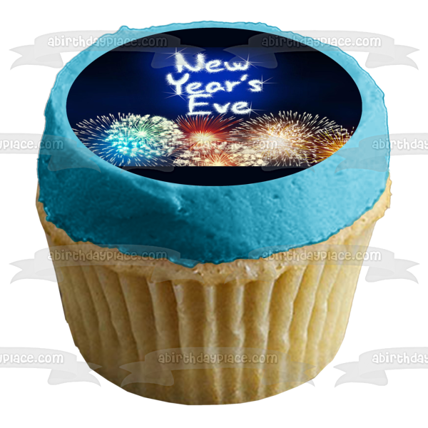 New Year's Eve Fireworks Edible Cake Topper Image ABPID55140