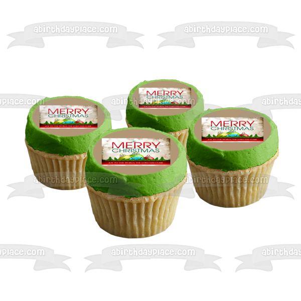 Merry Christmas Joy to the World, The Lord Has Come Edible Cake Topper Image ABPID55113